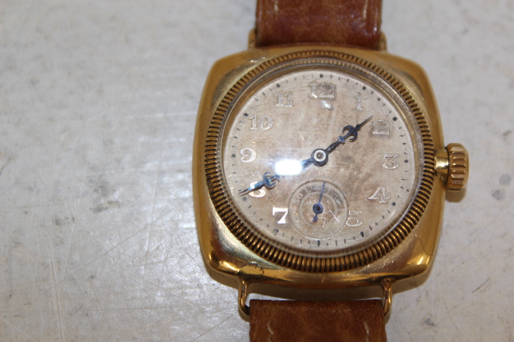 A vintage circa 1930's Gentleman's Rolex Oyster cushion shaped wristwatch 9ct gold case, - Image 3 of 3