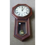 A rosewood striking drop dial wallclock the 12" painted dial signed WM Beaven Cradley-Heath - 32