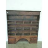 An 18th century continental elm open rack dresser top with two drawers - Height 140cm x Width 133cm