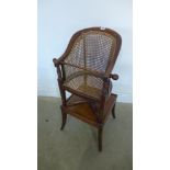 A Regency mahogany Bergere child's chair on stand - Height 91cm