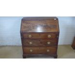 A Georgian mahogany bureau three drawers - Height 106cm x Width 92cm x Depth 54cm