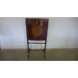 A 19th century mahogany and inlaid fall front campaign desk with a marquetry front and fitted