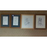 Maurice Feild (1905-1988) Euston Road School - four pencil drawings of figure studies