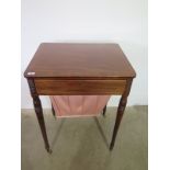A Regency mahogany ladies work table/fire screen in clean restored condition - Height 77cm x 56cm x