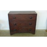 A 19th century pine chest of three drawers with a scumble finish - Width 92cm x Height82cm x Depth
