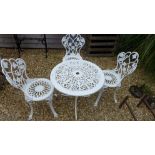 Three chairs and table patio set - Table diameter 68cm