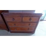 A 19th century stained pine four drawer chest - 93cm x 74cm