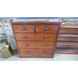 A 19th century mahogany chest of drawers - Height 117cm x Width 120cm