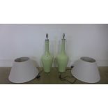 A pair of India Jane modern blown glass lamps with perspex bases - lamp height 65cm - AS new