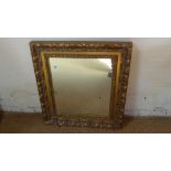 Gilt framed mirror - 28" x 26" o/a