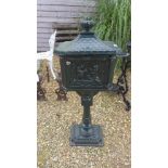 A modern cast iron pillar letter box with keys - Height 110cm