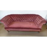 A Victorian double drop end button back Chesterfield sofa - Height 75cm x Width 190cm x Depth 85cm