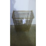 A brass grill work letter basket - Height 48cm