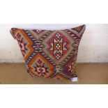 A Turkish Kelim cushion made out of old Kelims 70cm x 70cm