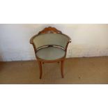An Edwardian mahogany and inlaid side chair