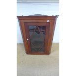 A Georgian glazed mahogany corner cupboard - Height 95cm x Width 70cm