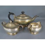 A silver hallmarked tea set consisting of tea pot,