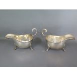 A pair of silver sauce boats Asprey London 1910/11 - approx 13 troy oz - some general wear and