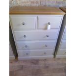 An ex display two over three painted chest of drawers - Height 108cm x Width 82cm x Depth 40cm