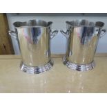 A pair of Louis Roederer plated champagne coolers - Height 23cm