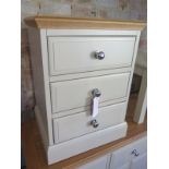 An ex display painted bedside with a choice of chrome or wooden handles - Height 60cm x Width 44cm