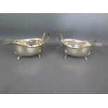 A pair of silver sauce boats - Birmingham 1931/32 Adie Brothers - Weight approx.7.