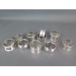 Ten assorted silver napkin rings - Weight approx. 6.