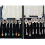 Two sets of boxed silver coffee spoons - Weight approx.