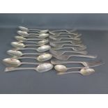 A quantity of silver hallmarked spoons and forks, twenty four items in total,