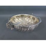 An embossed silver basket bowl London 1894/95 - approx weight 6.