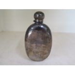 A Victorian hallmarked silver hip flask with secure twist lock lid hallmarked London 1898,