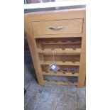 An ex display oak wine rack - Width 60cm x Height 90cm - as new