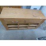 An ex display oak TV cabinet - Width 100cm - as new