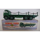 Dinky Toys No 905 Foden flat truck with chains, green cab, chassis,