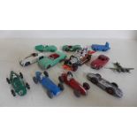 A Corgi Toys Chitty Bang Bang and ten vintage Dinky toy vehicles including Maserati, Jaguar,