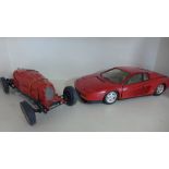 A Pocher Ferrari Testarossa 1/8 scale car and Pocher Alfa Romeo 8c2300 Monza 1/8 scale Condition