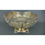 A silver rose bowl with pierced decoration - approx weight 21 troy oz - London 1933/34 - maker DF -