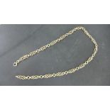 A 9ct yellow gold figure of eight pattern round wire neck chain - Length 47cm - approx weight 20