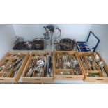 A good quantity of plated flat ware and other plated ware