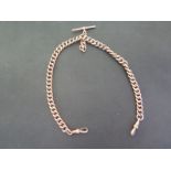 A 9ct yellow gold double Albert watch chain - Length 37cm - approx weight 30 grams - some usage