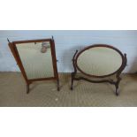 Two mahogany toilet mirrors