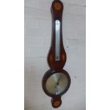 A mahogany and inlaid cased Banjo barometer by F.