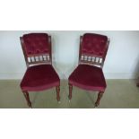 A pair of Victorian upholstered mahogany side chairs