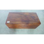 A 19th century mahogany writing slope with a base drawer and fitted interior - 19cm x 50cm x 25cm