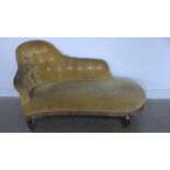 A Victorian button back chaise lounge - Height 85cm x 152cm x 73cm