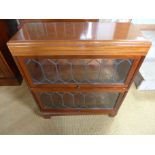 A Globe Wernicke "Classic" two section mahogany stacking bookcase with leaded glass fronts - Height