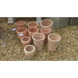 Ten assorted terracotta pots