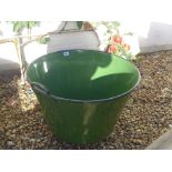 A green painted vessel - could be used as a wine cooler or planter - Height 40cm x Width 60cm