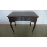 An 18th century oak sidetable with a later top on shaped legs and shaped apron - Height 70cm x 85cm