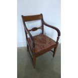 A Georgian mahogany carver chair